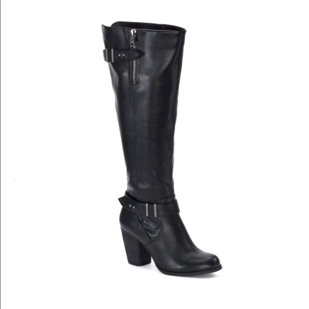 Madden NYC Black Heeled Boots Size 8.5